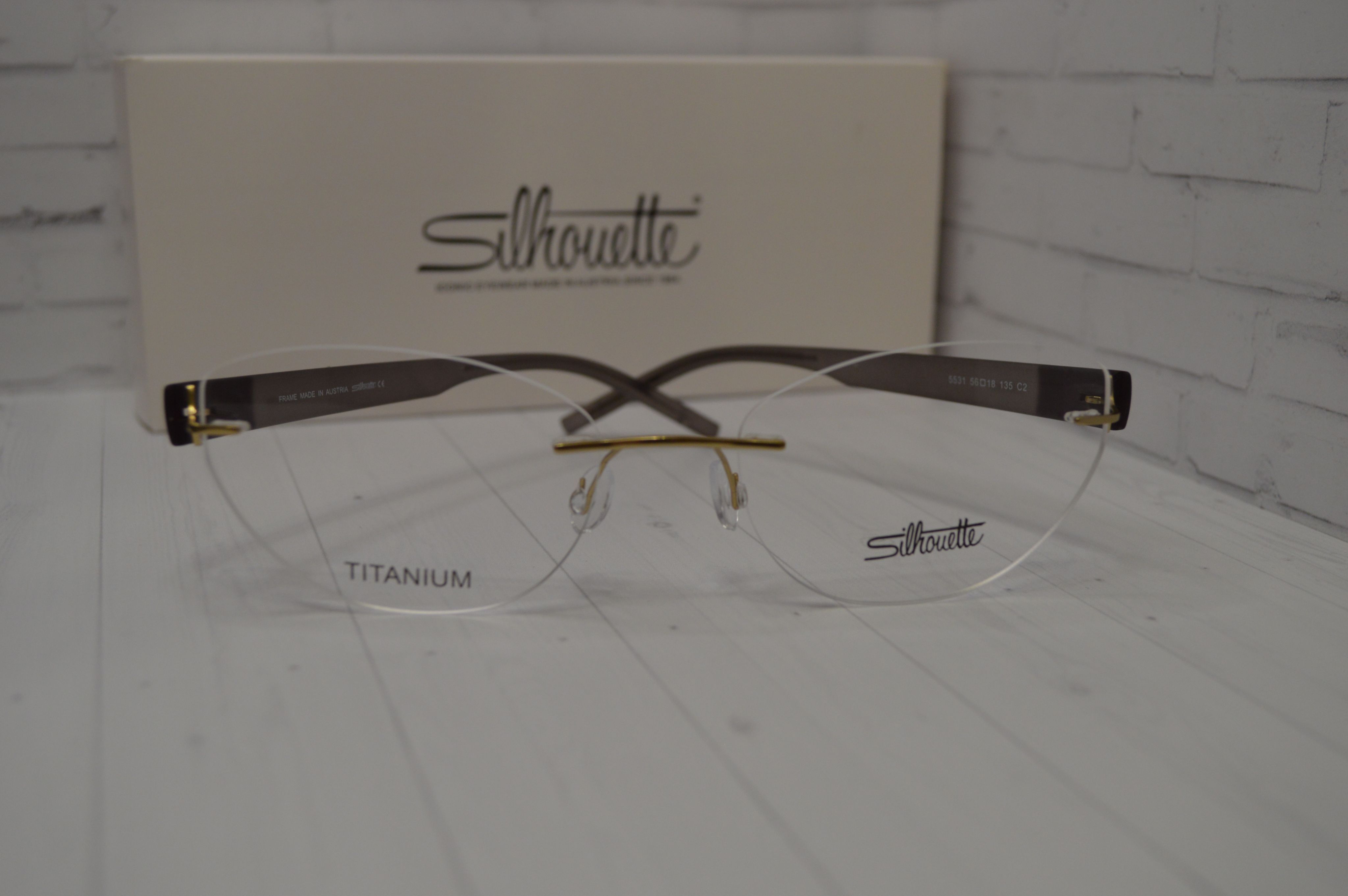 Оправа титан, Silhouette 5531 C2, золотистая с серыми душками