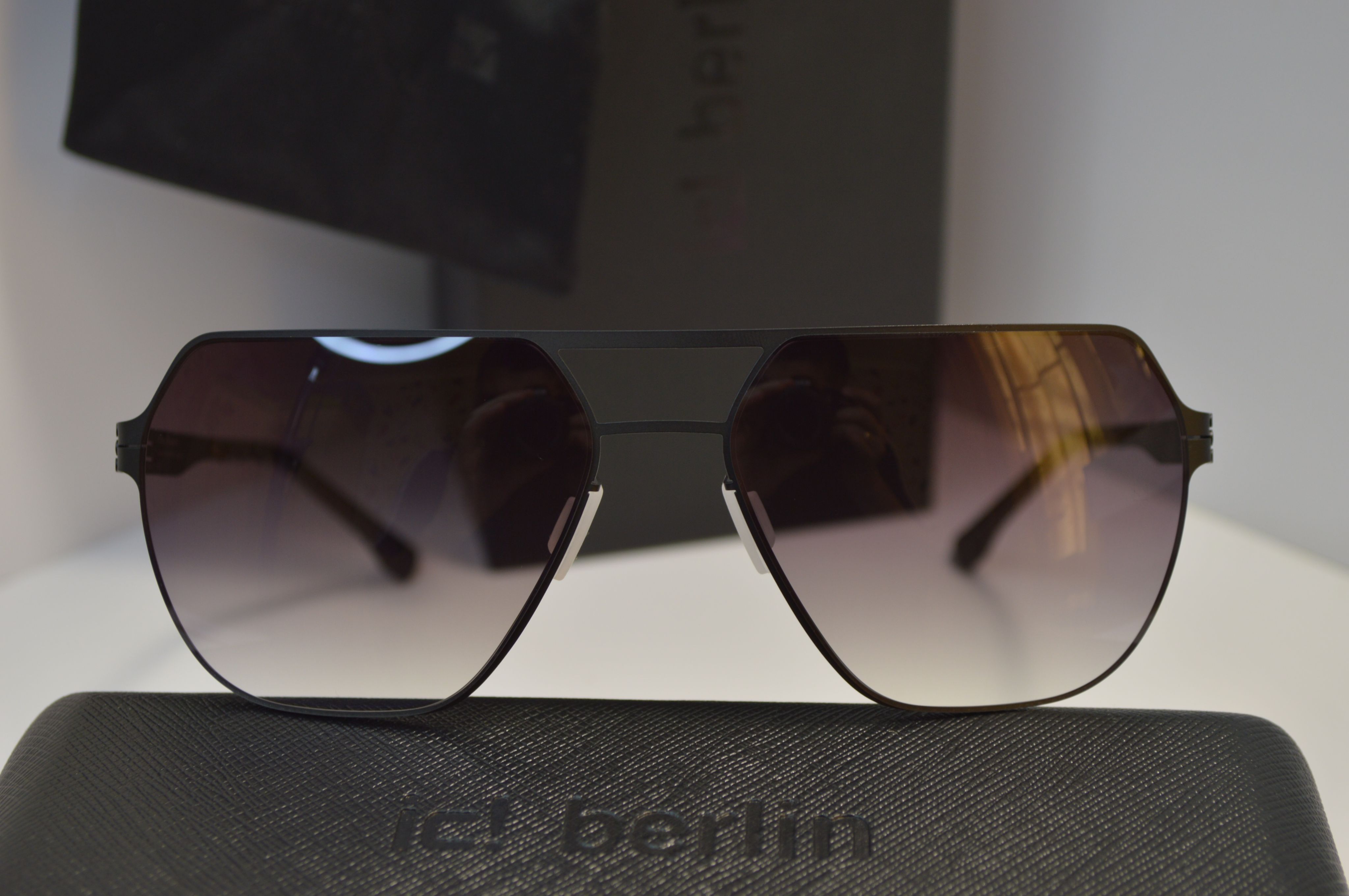 Очки солнцезащитные, титановые, авиатор, градиент линза Ic! Berlin Boris N