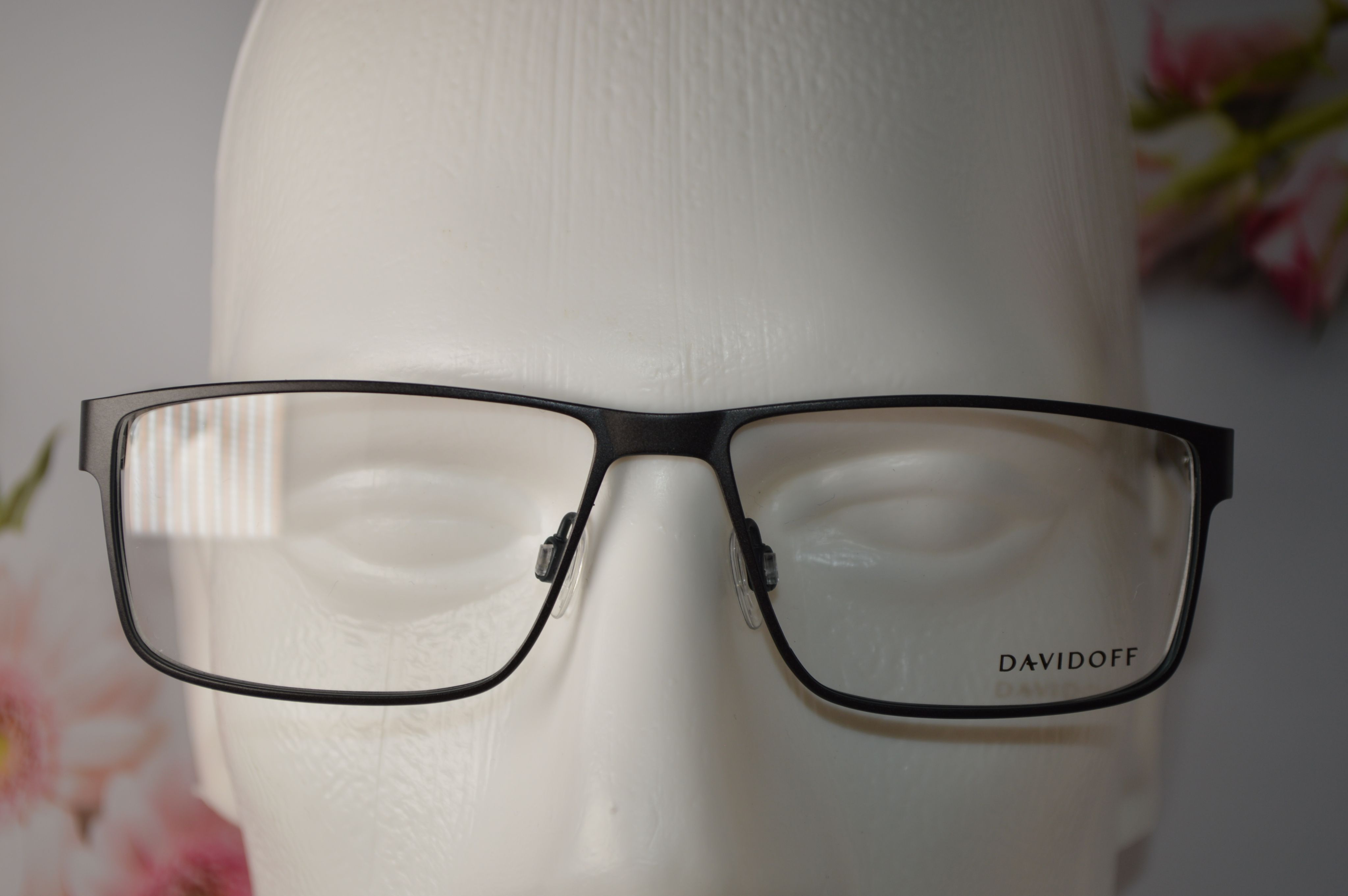 Оправа мужская, стильный дизайн, Davidoff 93072-5100. Черный обод с деревянными дужками
