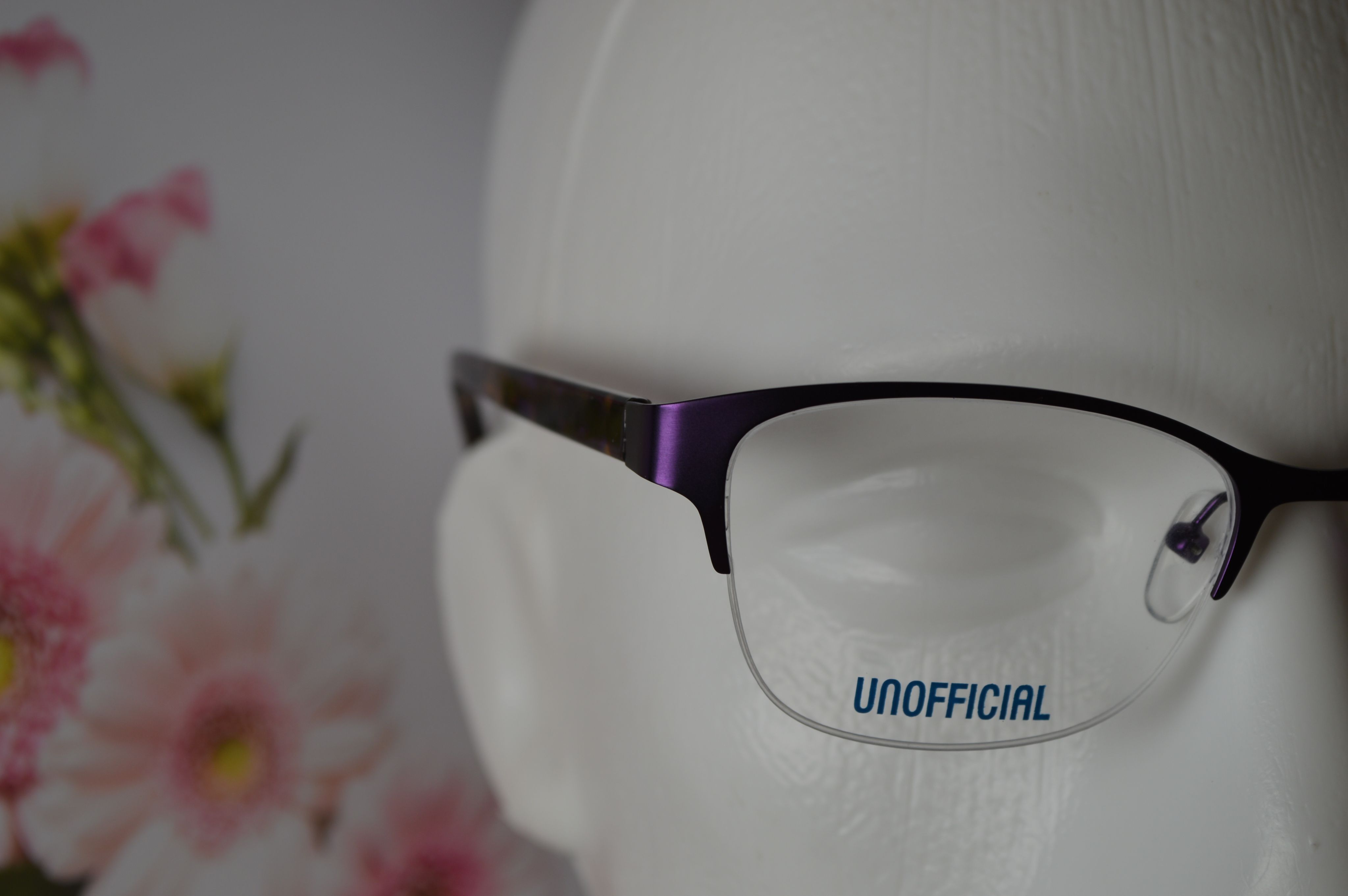 Оправа женская, полуободковая, Unofficial UNOF0010 VH00. Стильный дизайн, фиолетовый цвет.