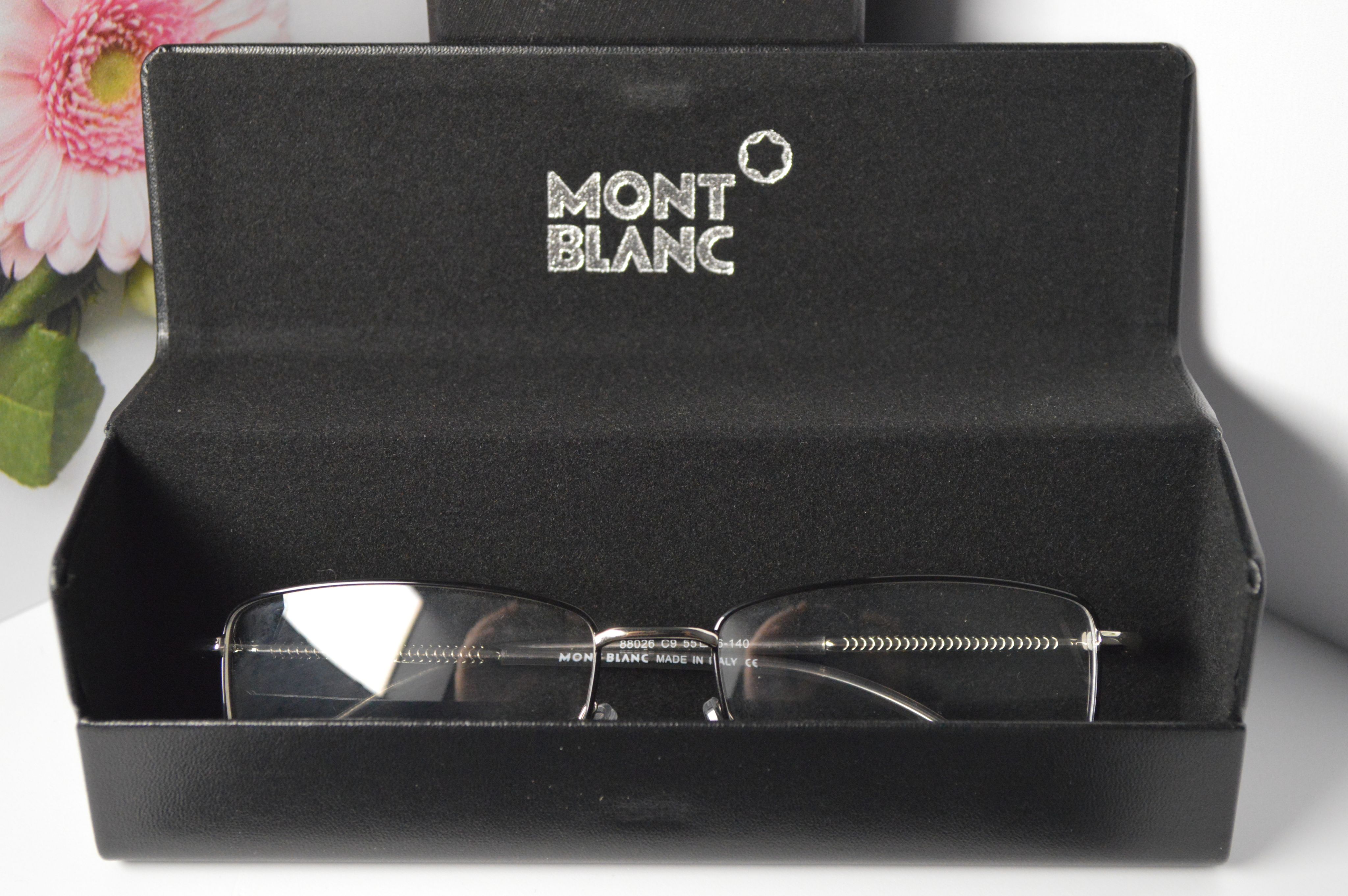 Оправа металлическая MONT BLANC 88026 С9, классическая форма, серебристая с черными окулярами.