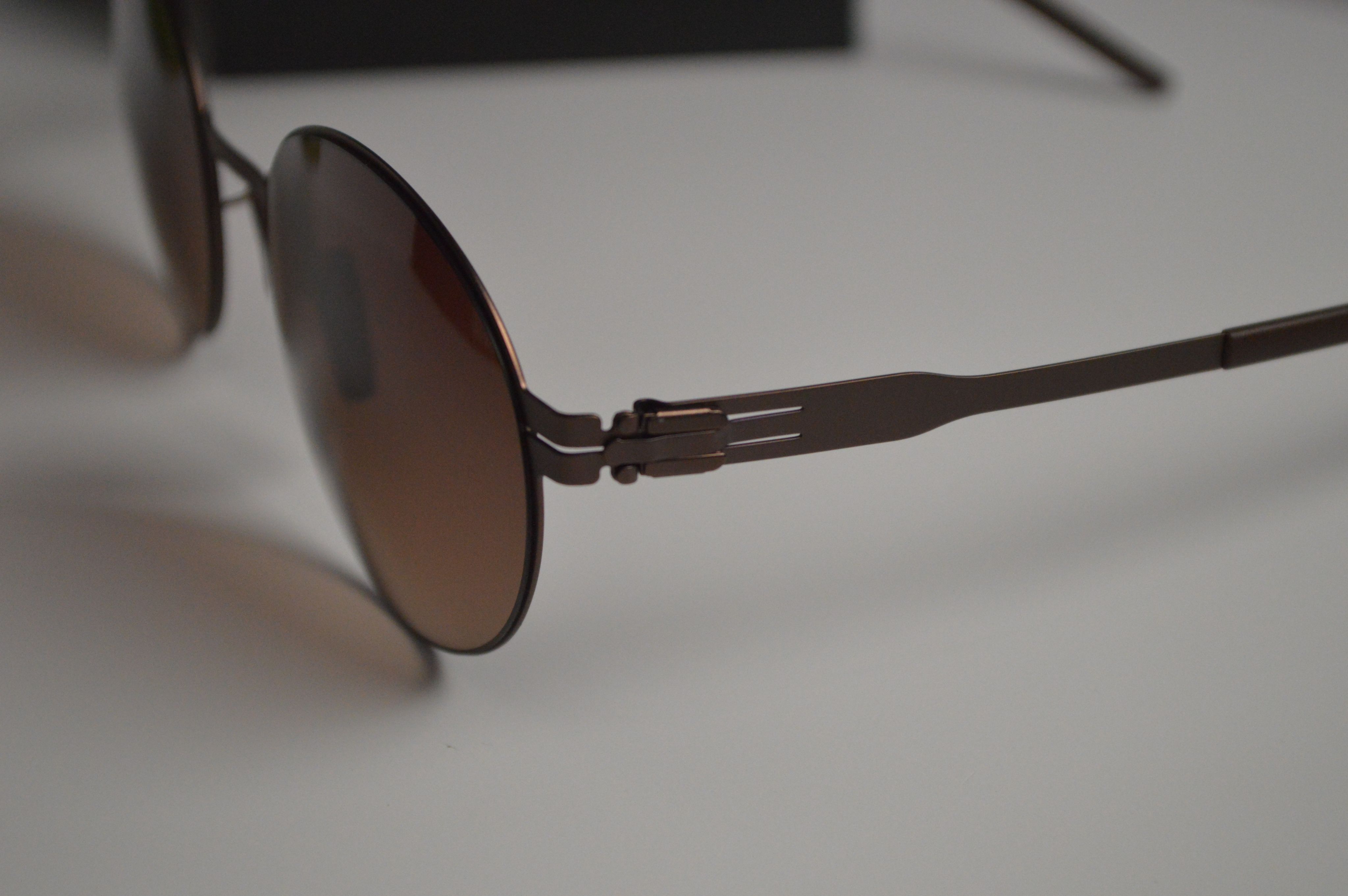 Очки солнцезащитные, титановые, круглые, градиент линза Ic! Berlin Clande-1 Graphite