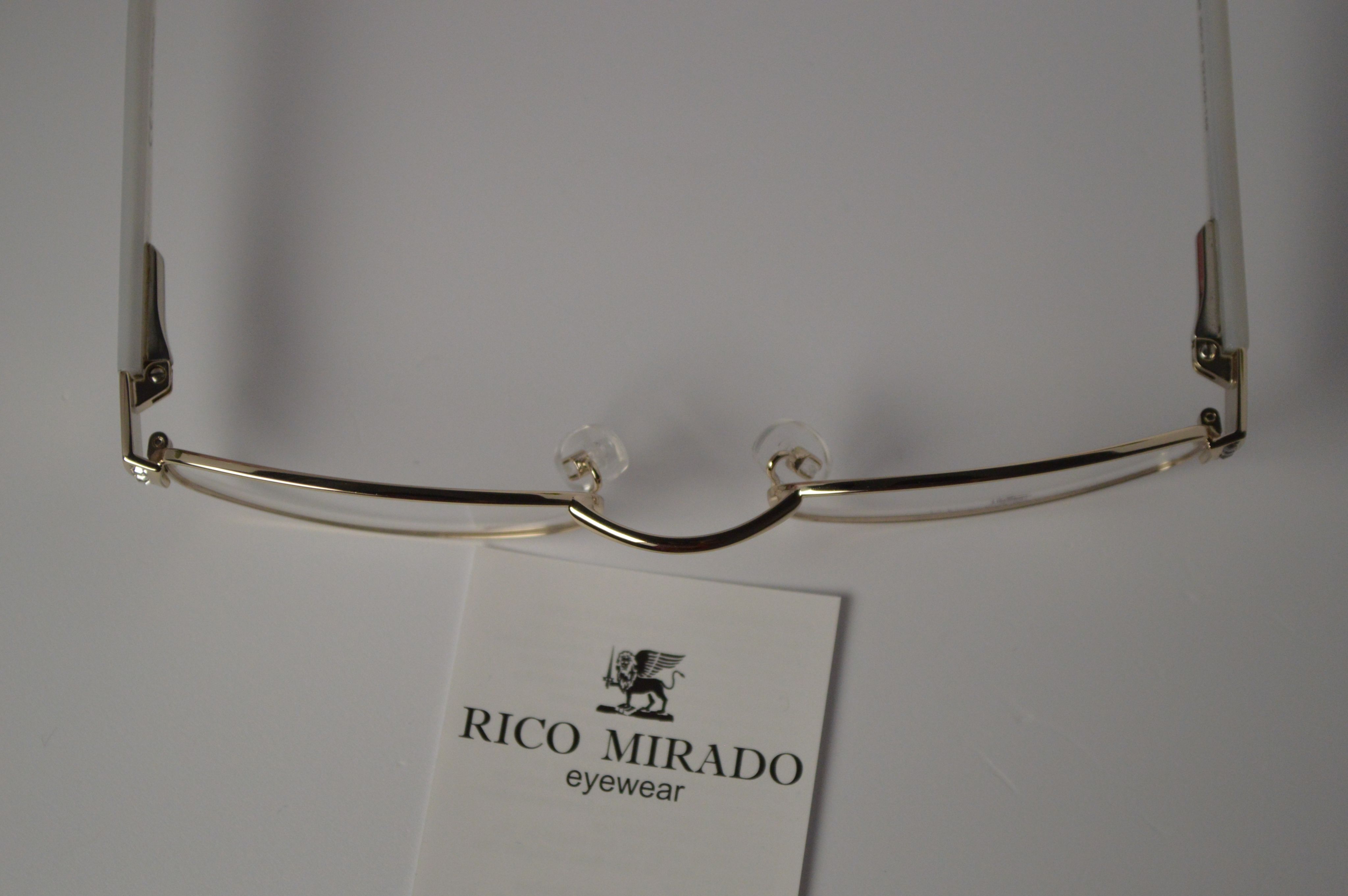 Оправа узкая, женская, лектор, стильная с белыми дужками RICO MIRADO 85 GOLD