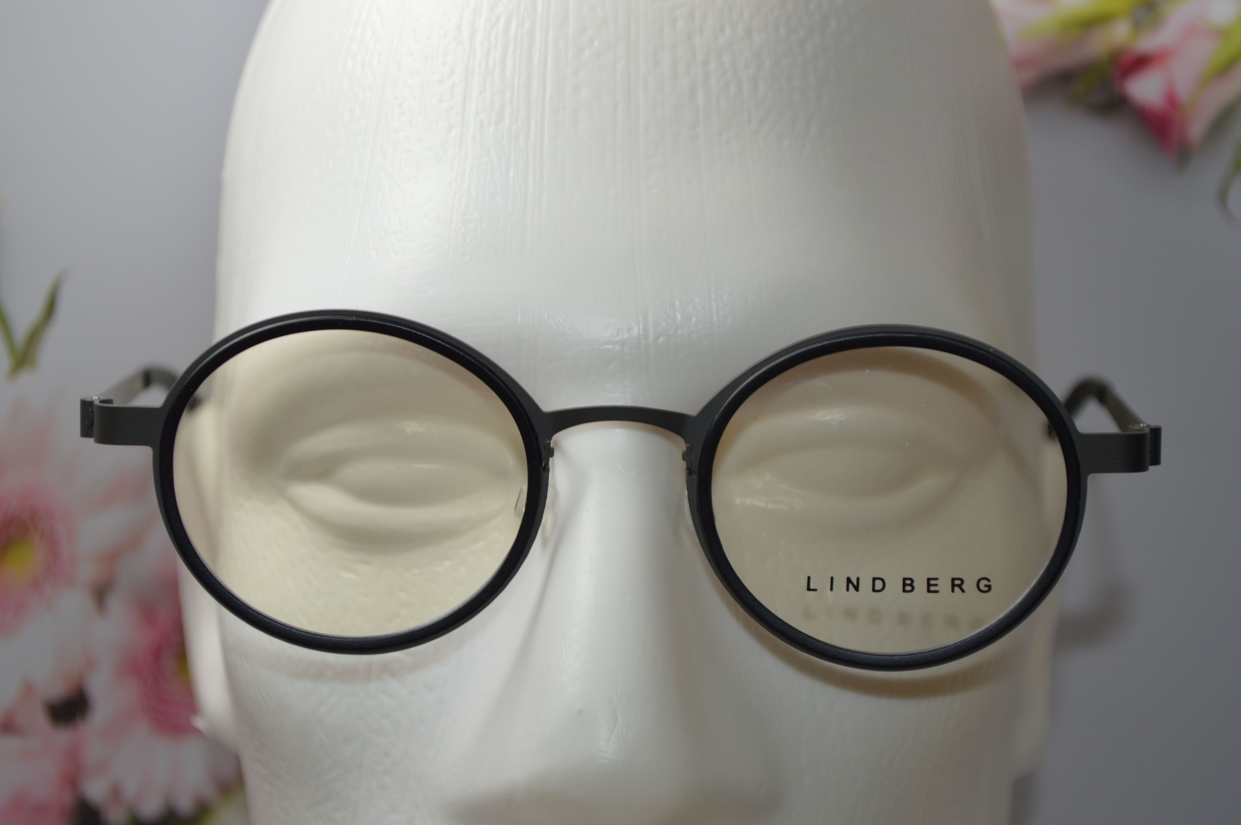 Оправа унисекс, титан, круглая, Lindberg 9707, серый графитовый с черным ободком