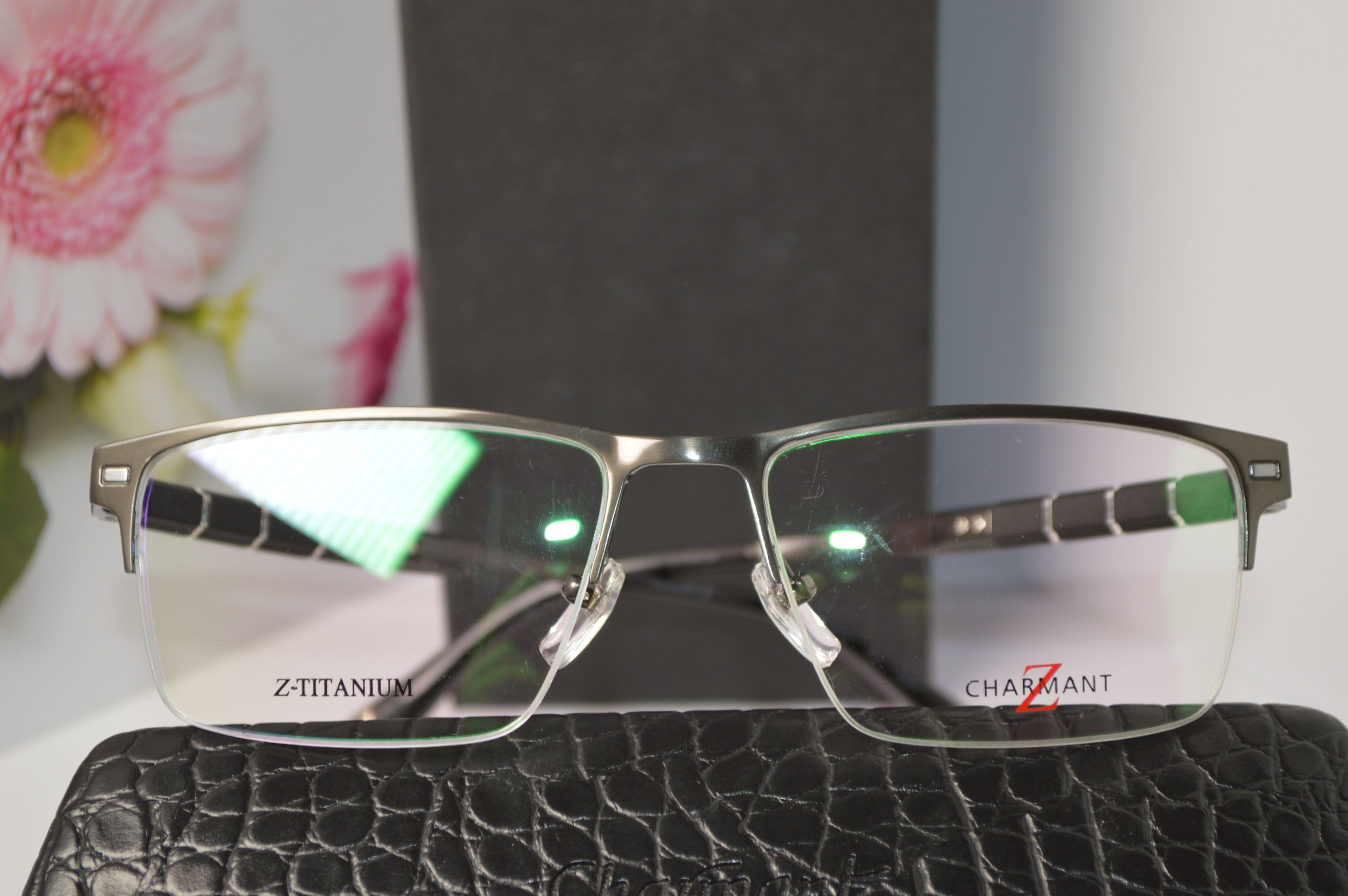 Оправа унисекс, титан, стиль от Charmant Z-titanium ZT19954 GR. Модель для него и для нее!