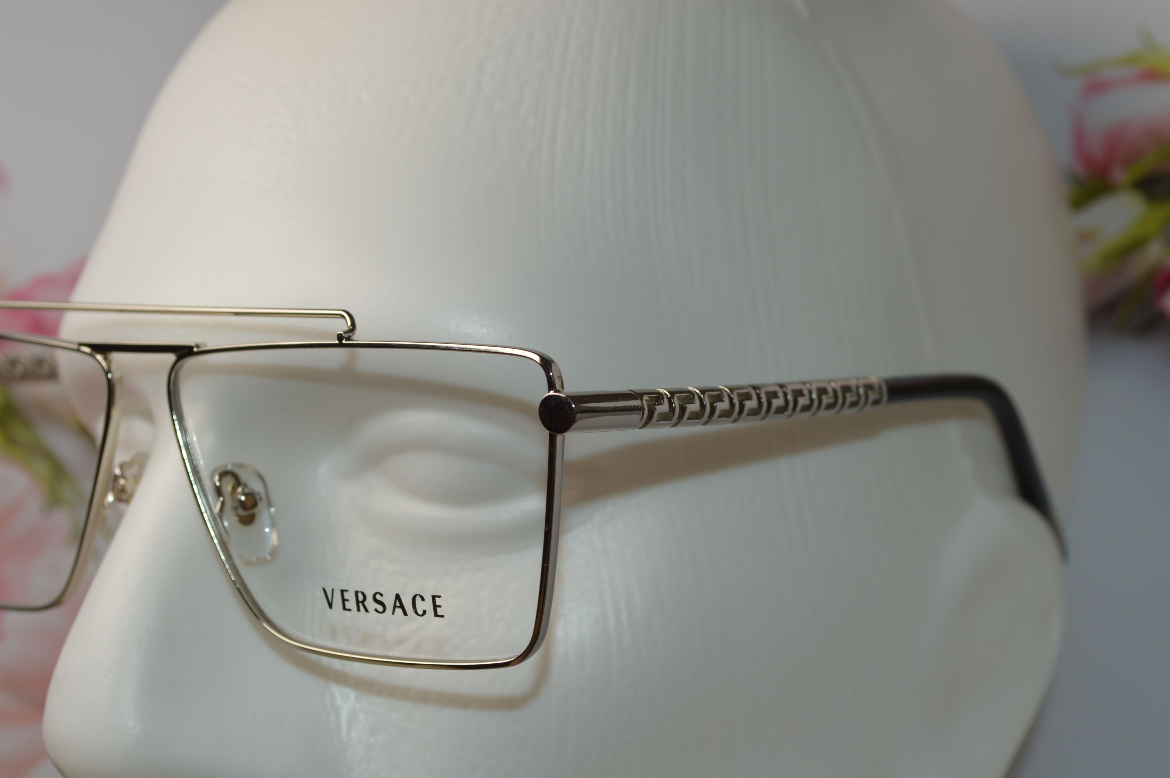 Оправа унисекс, стильная от Versace VE1295 1477/13. Уникальная дужка, серебристый цвет!