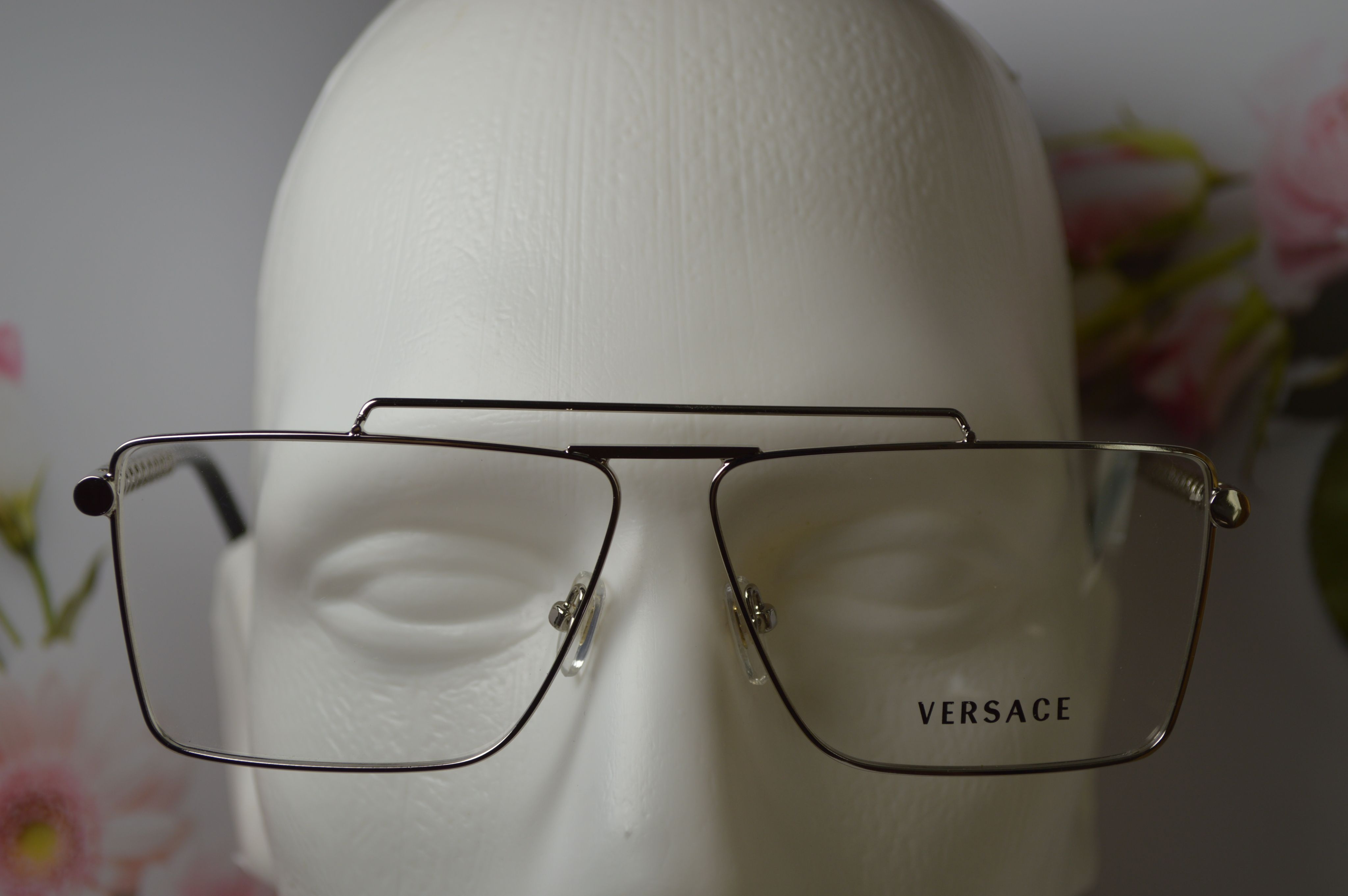 Оправа унисекс, стильная от Versace VE1295 1477/13. Уникальная дужка, серебристый цвет!