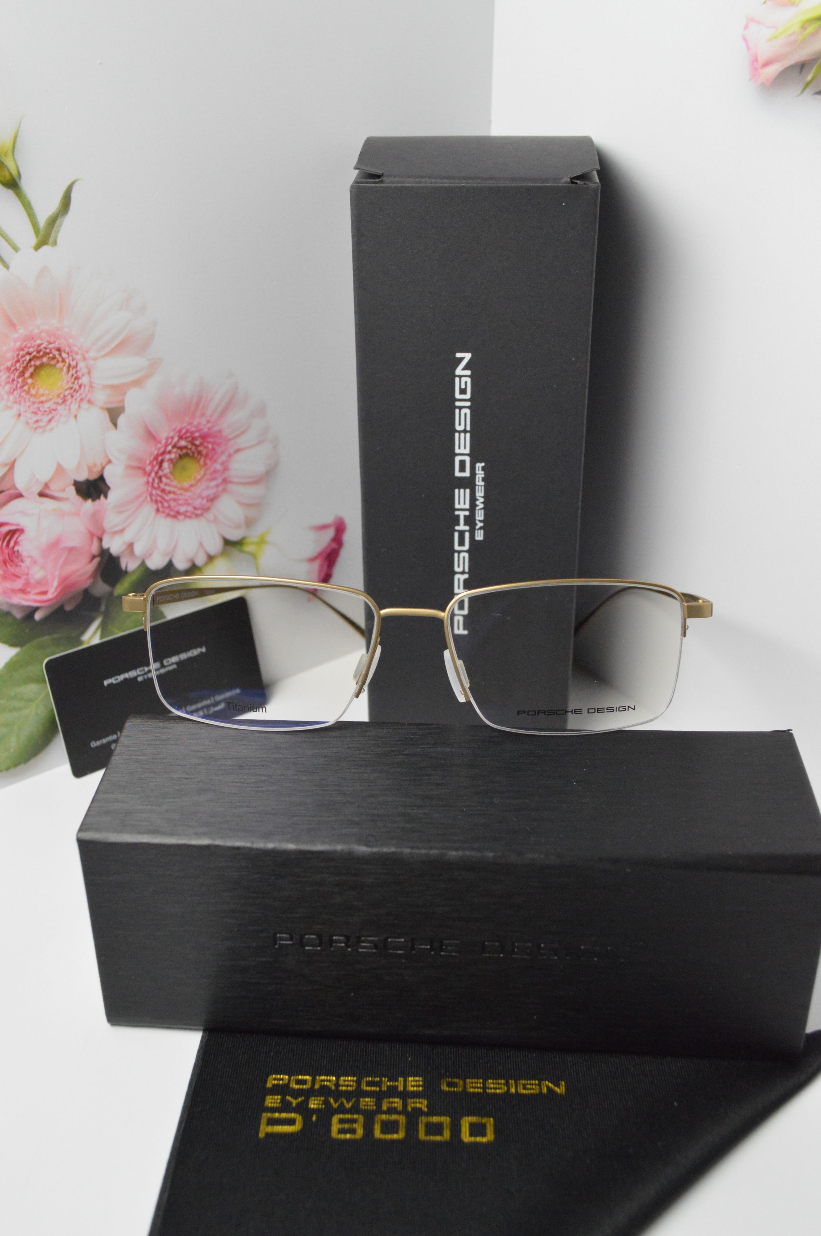 Оправа для очков мужская, классическая, титан, модель от Porsche Design P8396. Легкие широкие очки
