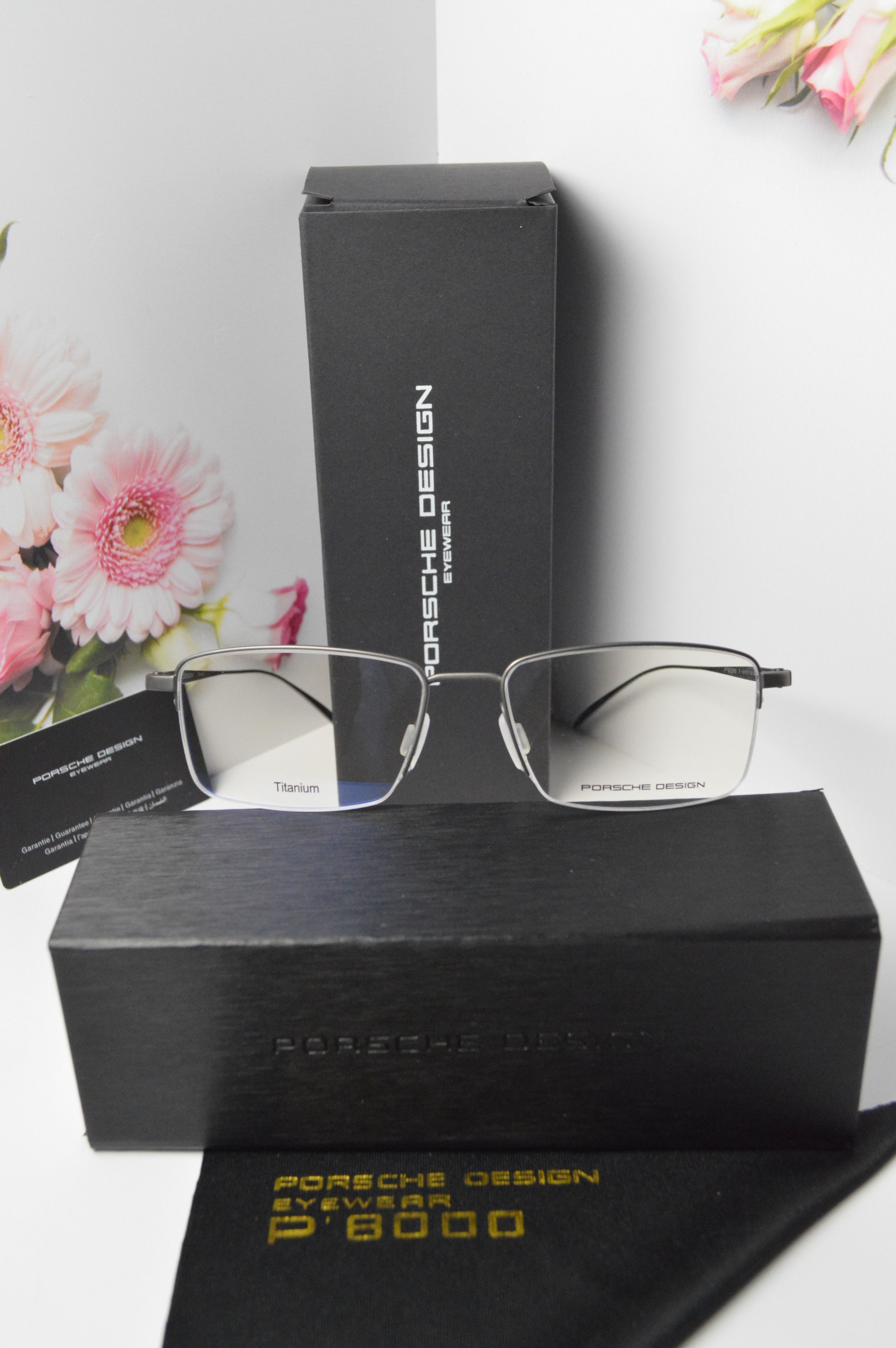 Оправа для очков мужская, классическая, титан, модель от Porsche Design P8396. Легкие широкие очки