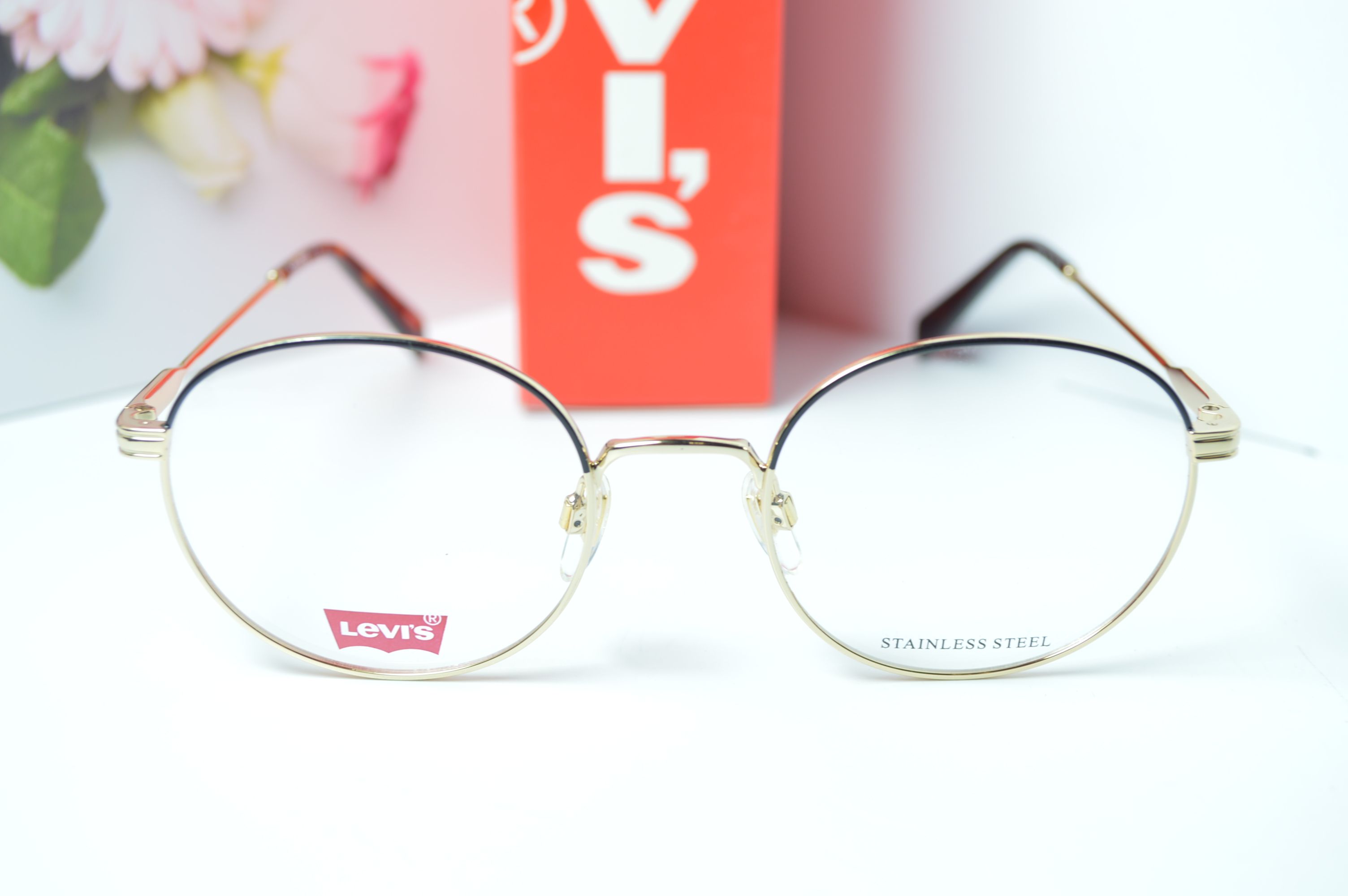 Оправа стильная, круглая, унисекс, Levi's модель LV 1030. Оправа полуободковая для него и для нее.