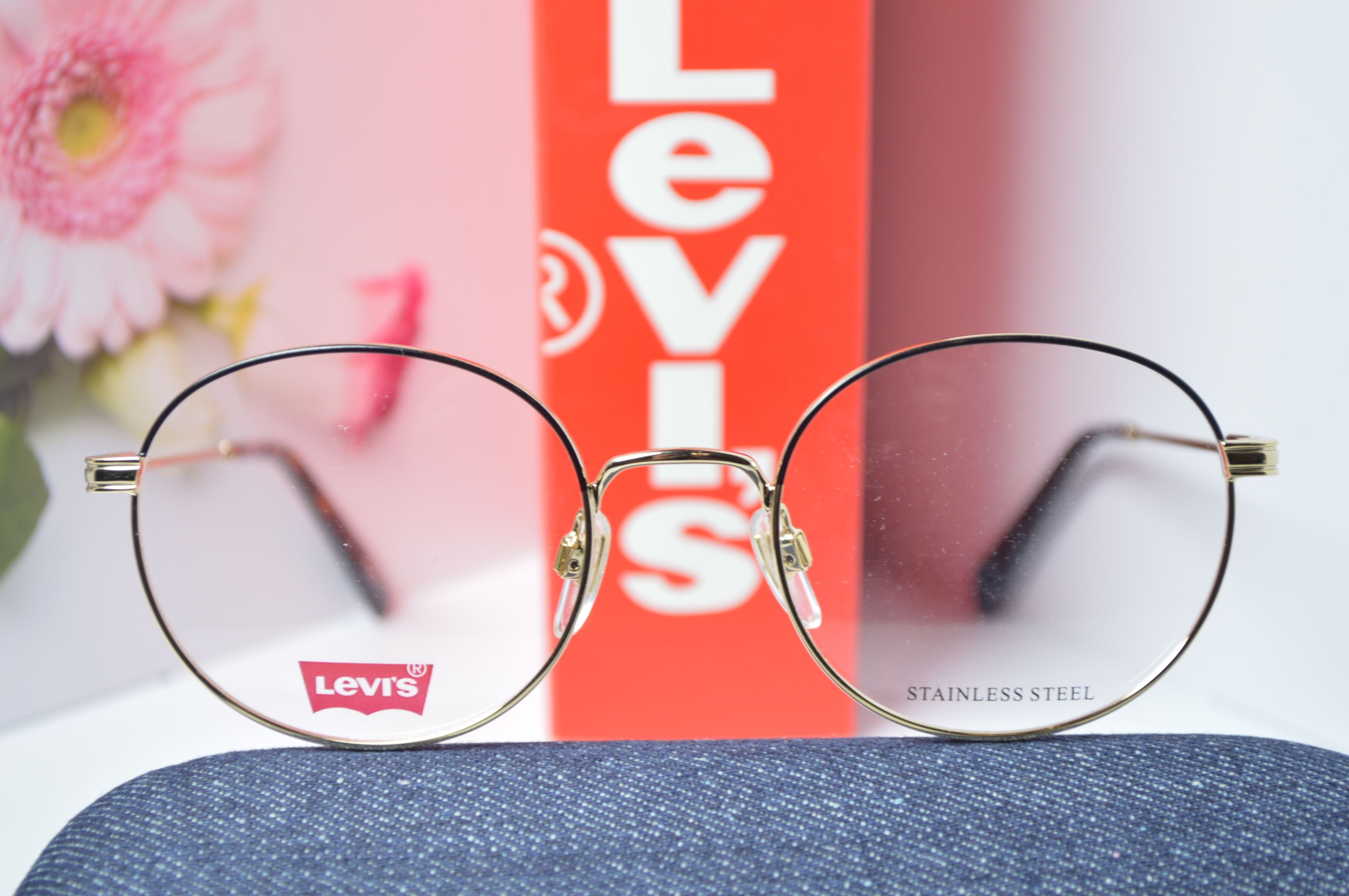 Оправа стильная, круглая, унисекс, Levi's модель LV 1030. Оправа полуободковая для него и для нее.