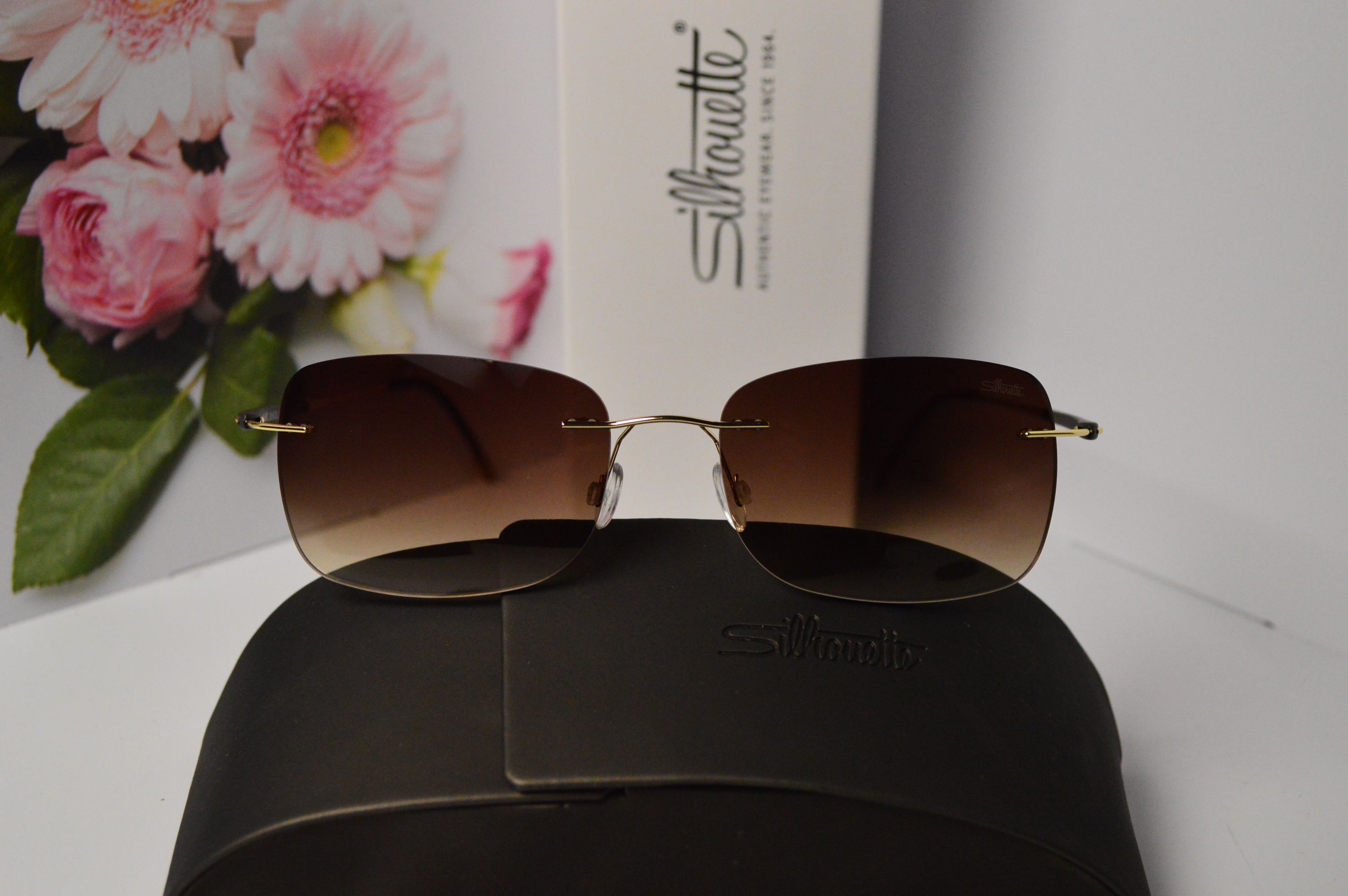 Очки солнцезащитные, титановые, Silhouette SL 8656, узкая стильная модель для нее и для него!