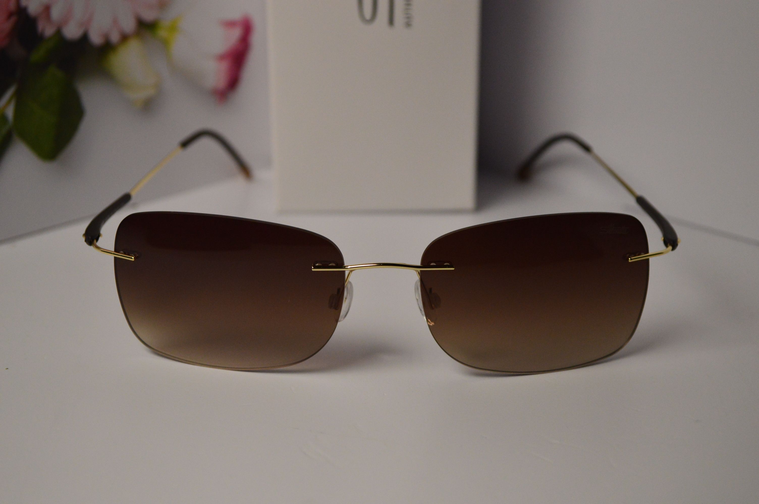 Очки солнцезащитные, титановые, Silhouette SL 8656, узкая стильная модель для нее и для него!