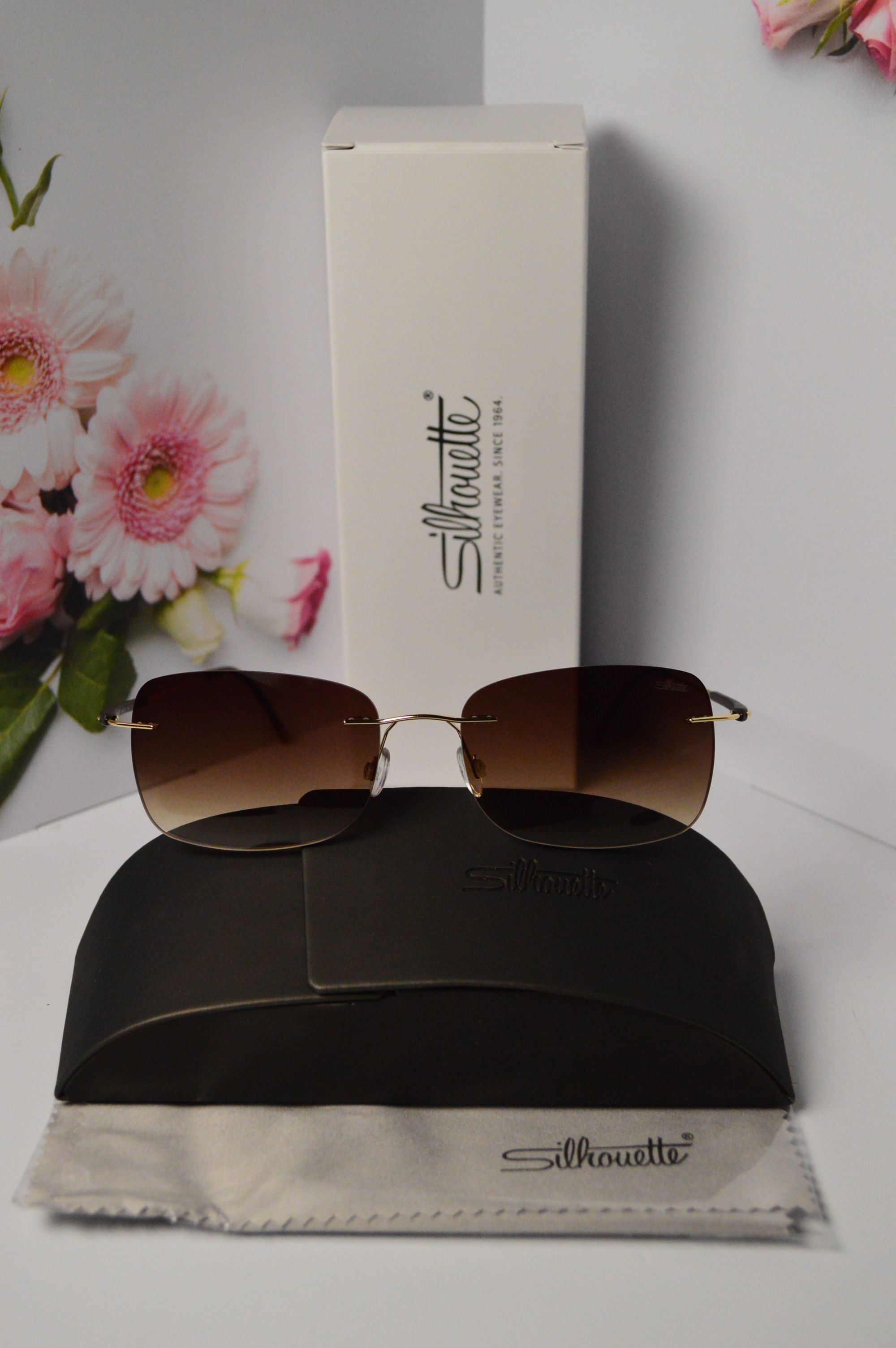 Очки солнцезащитные, титановые, Silhouette SL 8656, узкая стильная модель для нее и для него!