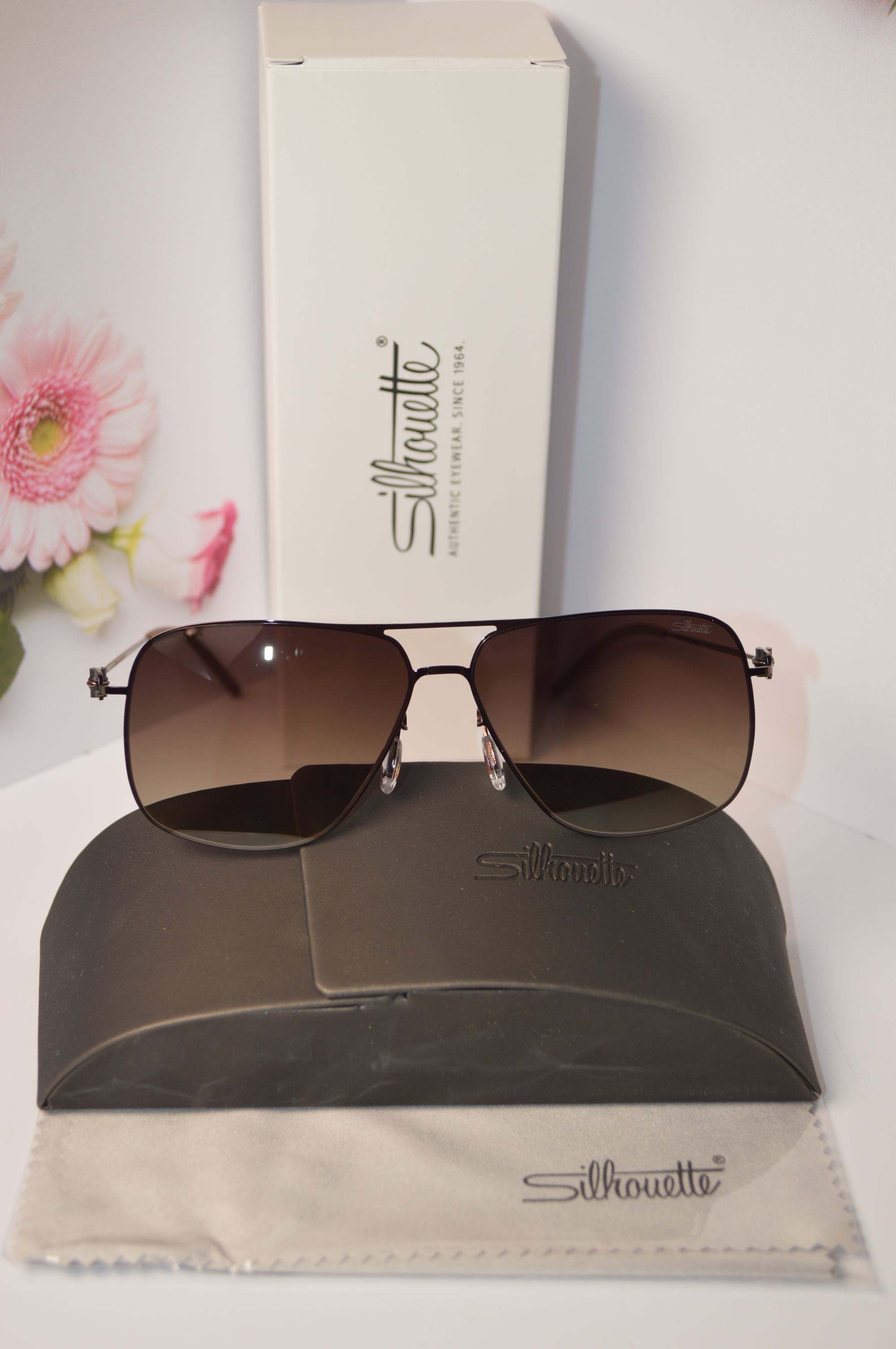 Очки мужские солнцезащитные авиатор, титановые, Silhouette SL 66003. Стиль этого лета!