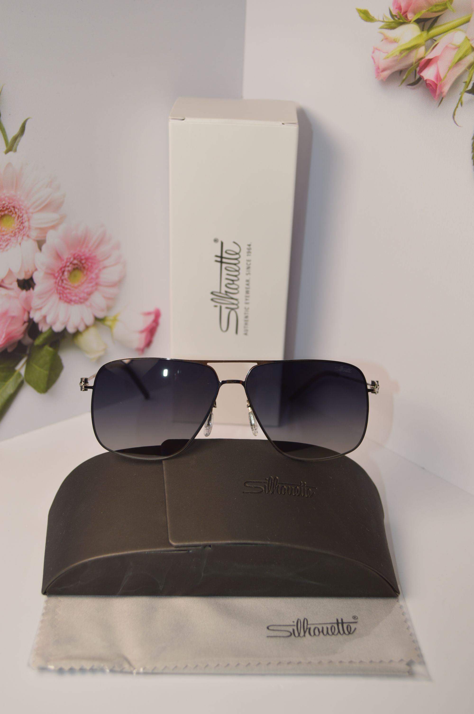 Очки мужские солнцезащитные авиатор, титановые, Silhouette SL 66003. Стиль этого лета!