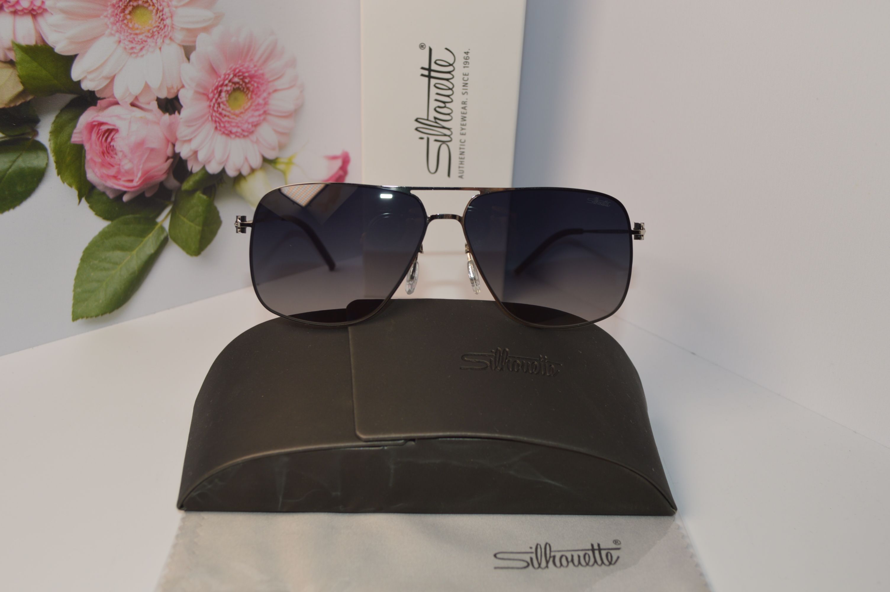 Очки мужские солнцезащитные авиатор, титановые, Silhouette SL 66003. Стиль этого лета!