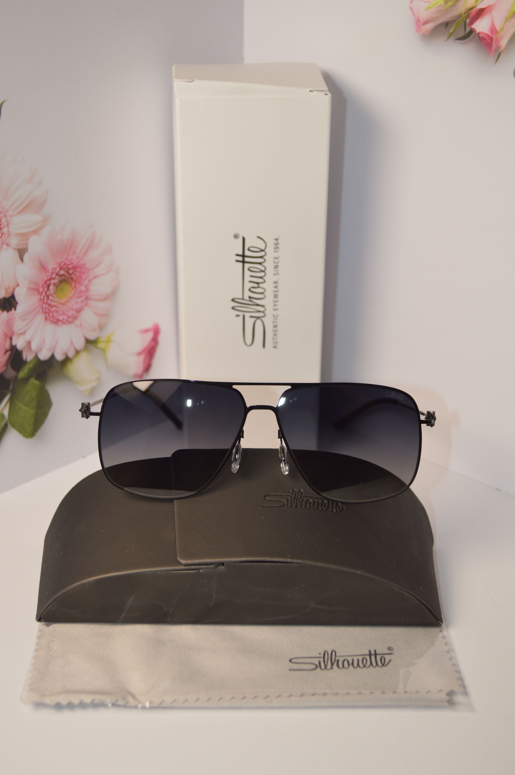 Очки мужские солнцезащитные авиатор, титановые, Silhouette SL 66003. Стиль этого лета!