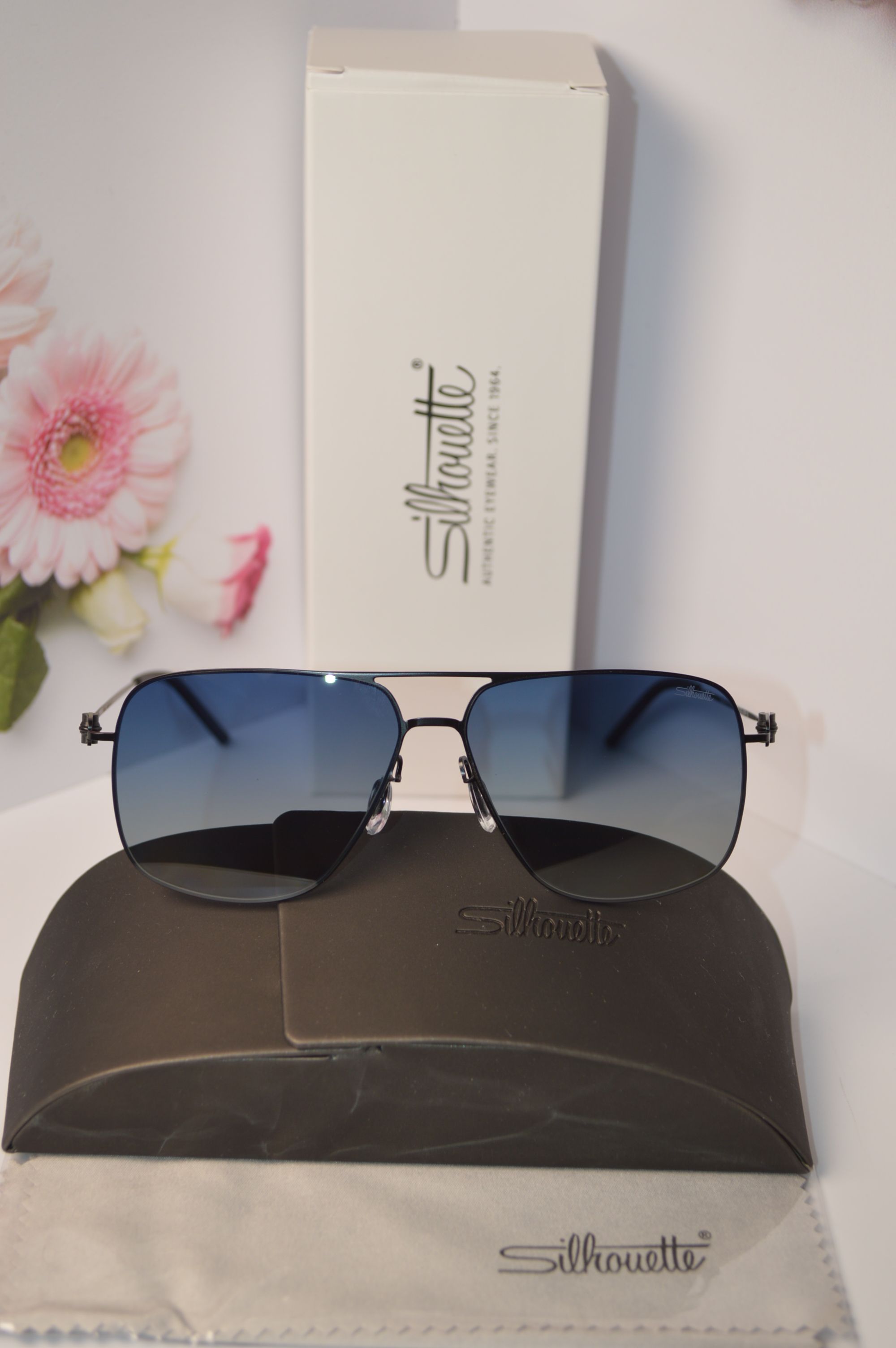 Очки мужские солнцезащитные авиатор, титановые, Silhouette SL 66003. Стиль этого лета!