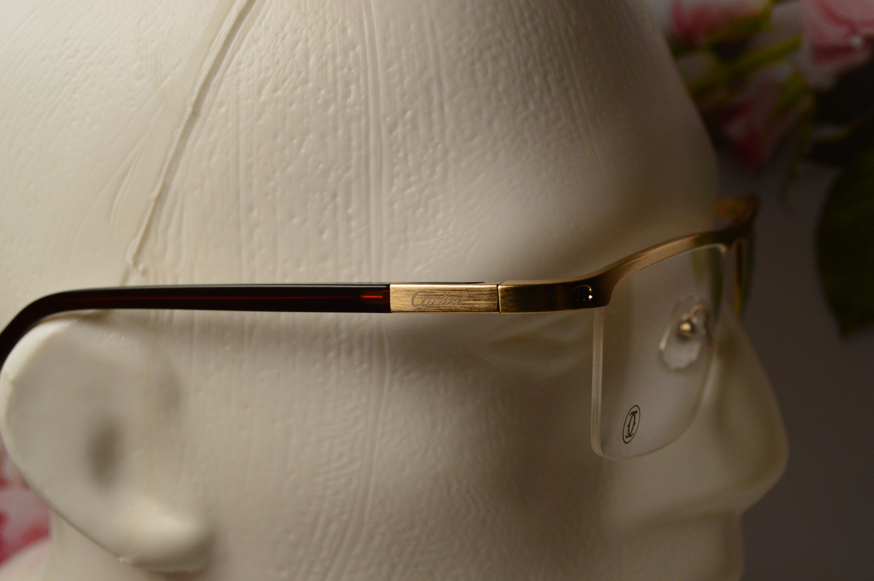Оправа мужская, стиль от Cartier, модель 8100817. Уникальная полуободковая оправа