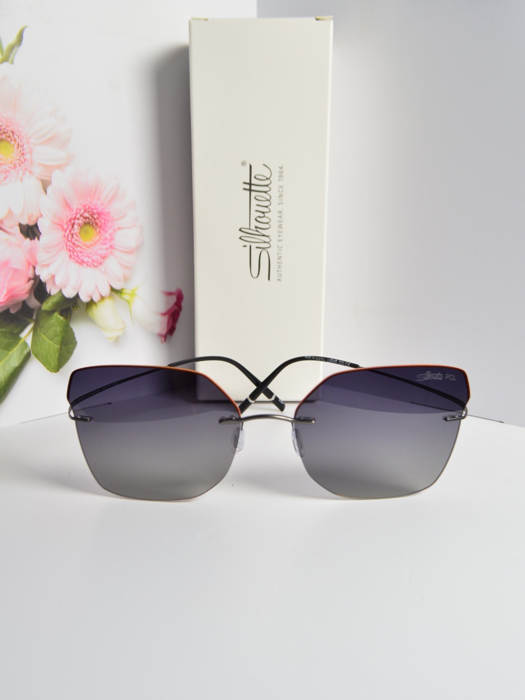 Очки солнцезащитные, женские, титановые, Silhouette 5599 NR. Стиль на лето!