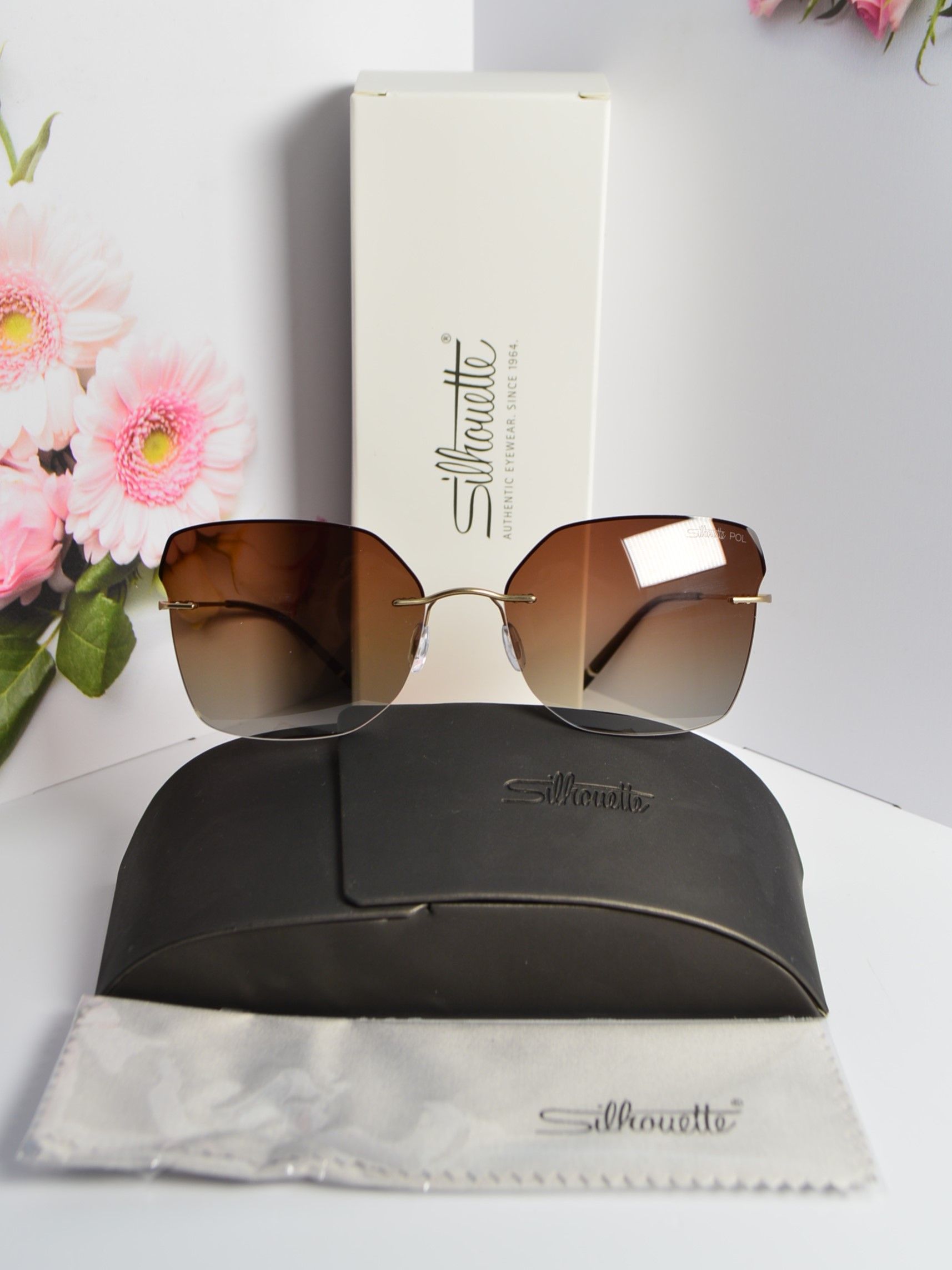 Очки солнцезащитные, женские, титановые, Silhouette 5599 NR. Стиль на лето!