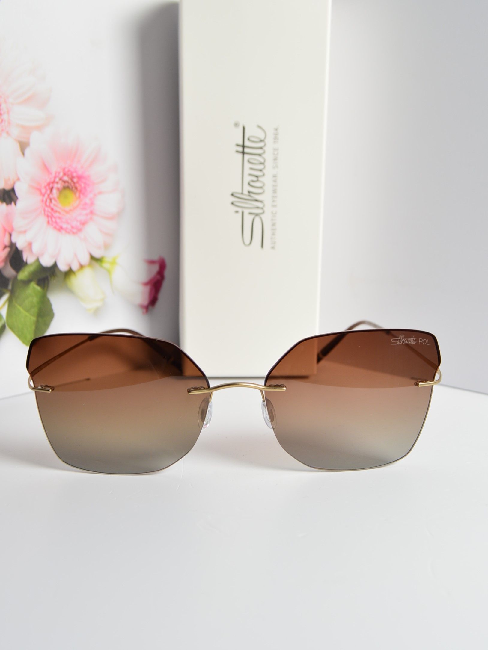 Очки солнцезащитные, женские, титановые, Silhouette 5599 NR. Стиль на лето!