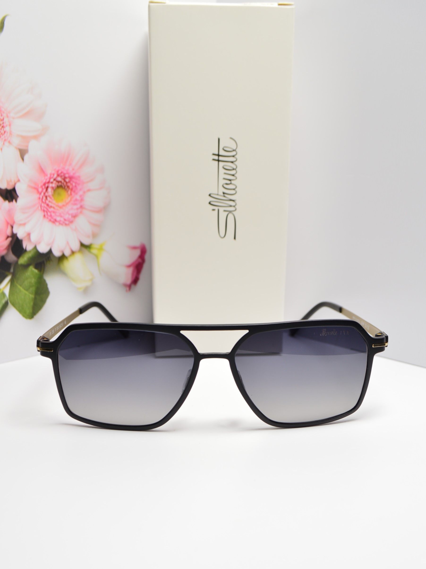 Очки солнцезащитные, авиатор, титановые с пластиковым ободком, Silhouette SPX 2951 75. Стиль для каждого!