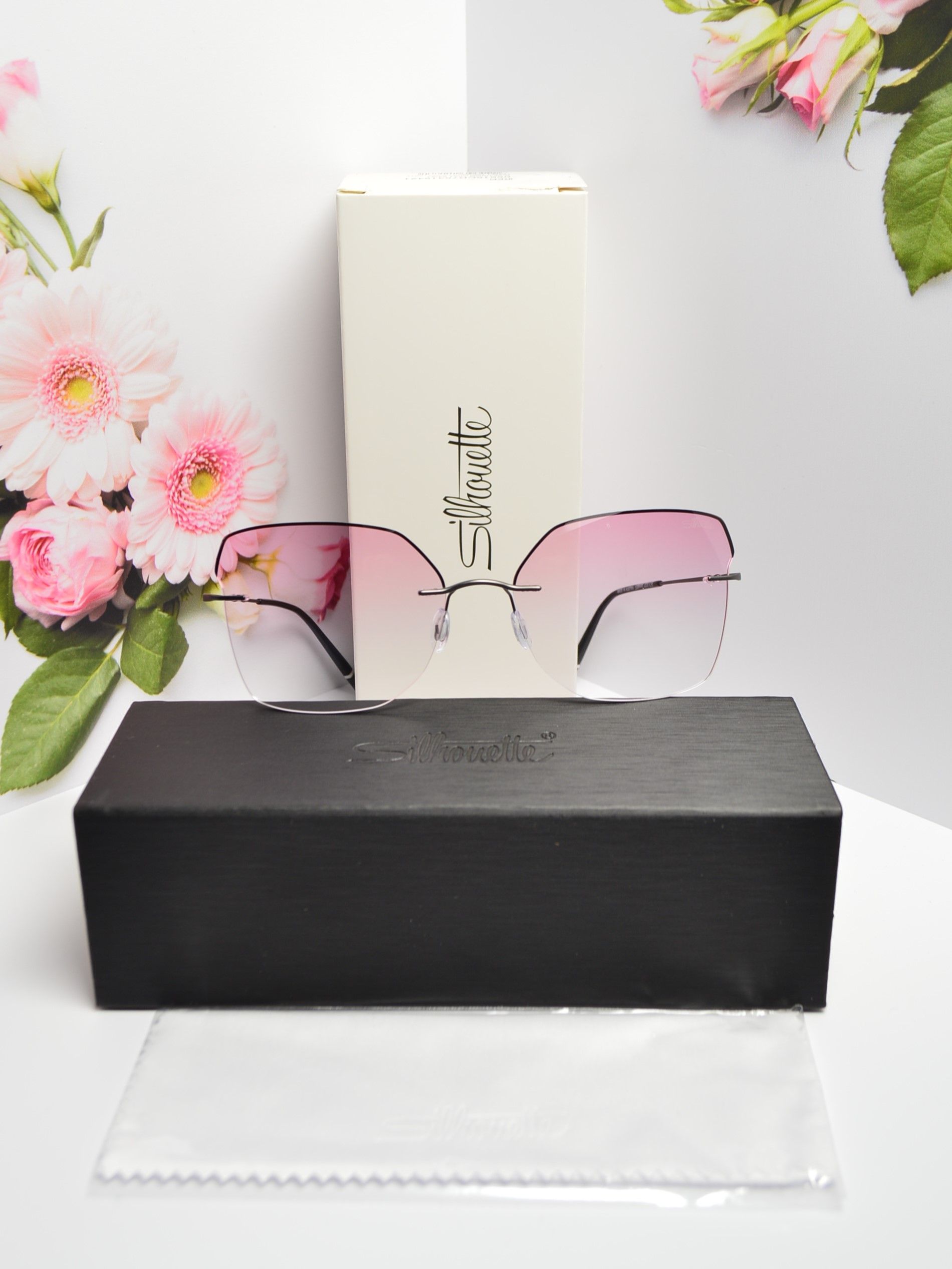 Очки солнцезащитные, женские, титановые, Silhouette 5599 NR. Стиль на лето!